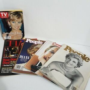 Vintage Princess Diana Magazines 1997 Lot Of 5 British Royalty Collectibles
